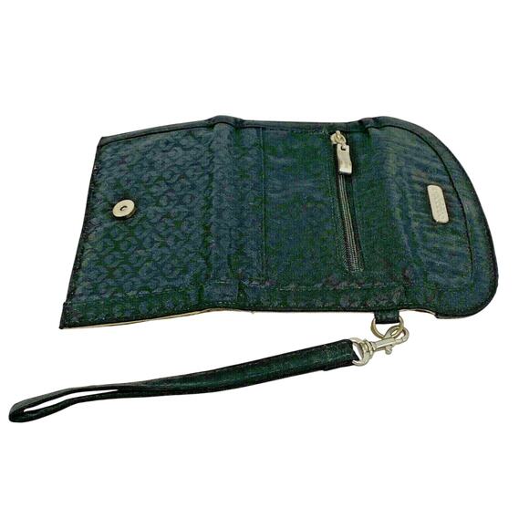 Baggallini black canvas wristlet clutch purse trifold wallet coin pocket ID card - Picture 6 of 6